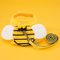 HKM-848339 Bee-themed Pet Suspender Set with Cat Harness and Leash for Stylish Walks
