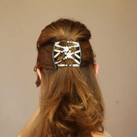 HKM-823187 Elegant Women’s Long Bar Hairpin with Color Crystal Beads