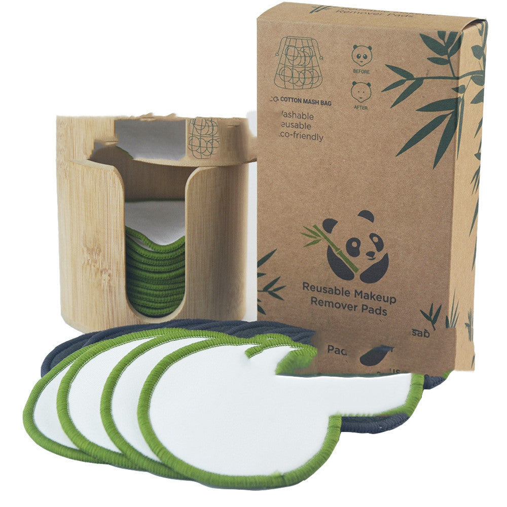 HKM-107219 Bamboo Fiber Makeup Remover Set - 12 to 16 Reusable Velvet Cotton Pads for Gentle Cleansing