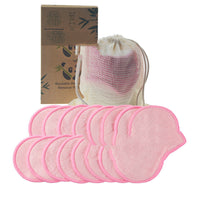 HKM-107219 Bamboo Fiber Makeup Remover Set - 12 to 16 Reusable Velvet Cotton Pads for Gentle Cleansing