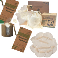 HKM-107219 Bamboo Fiber Makeup Remover Set - 12 to 16 Reusable Velvet Cotton Pads for Gentle Cleansing