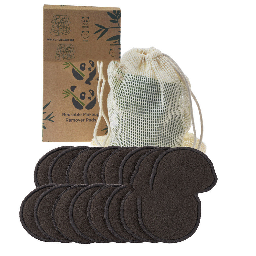 HKM-107219 Bamboo Fiber Makeup Remover Set - 12 to 16 Reusable Velvet Cotton Pads for Gentle Cleansing