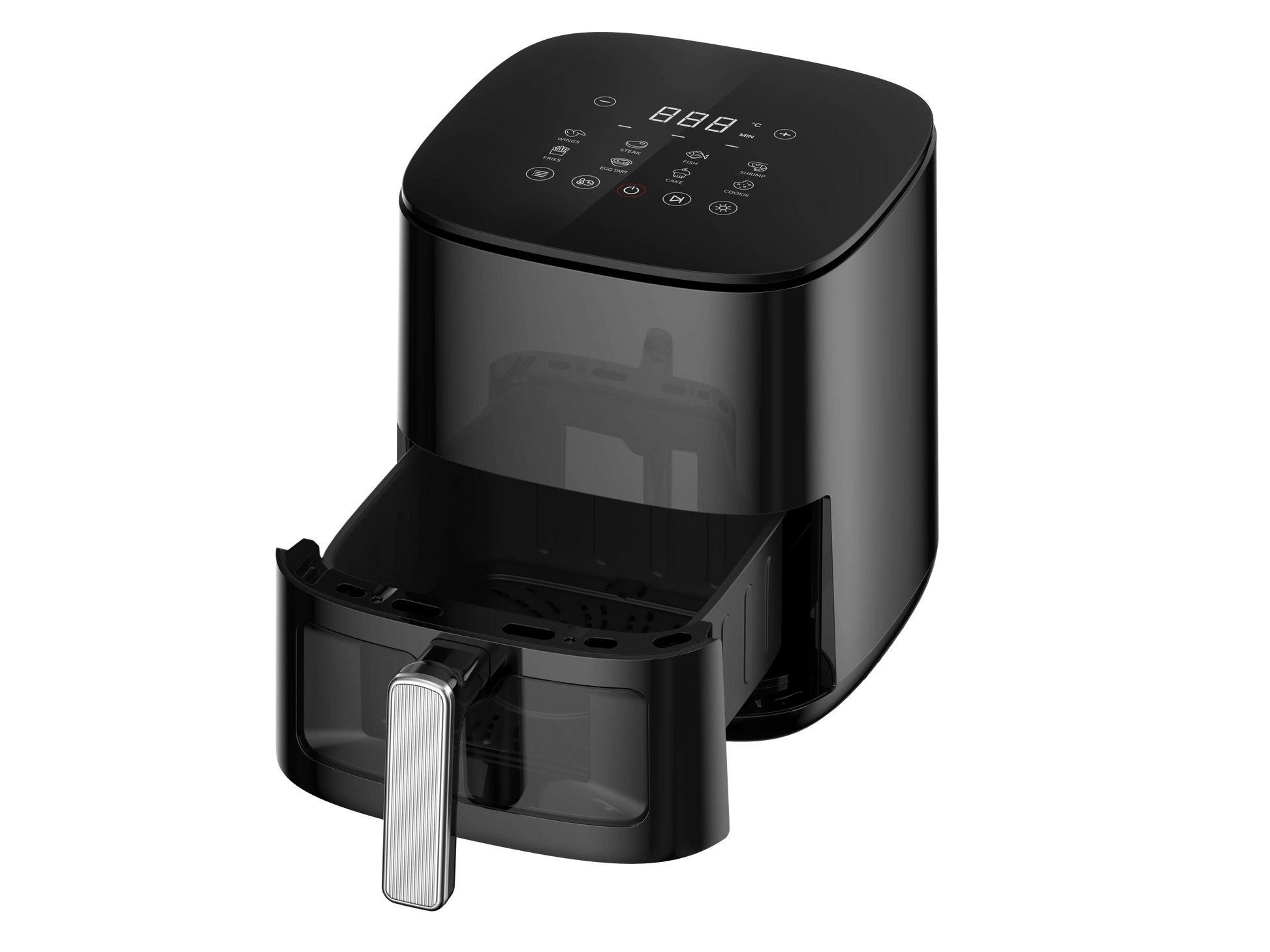 KTX-384531 Adjustable Thermostat Electric Air Fryer with Non-Stick Surface, 80-200℃ Temperature Control