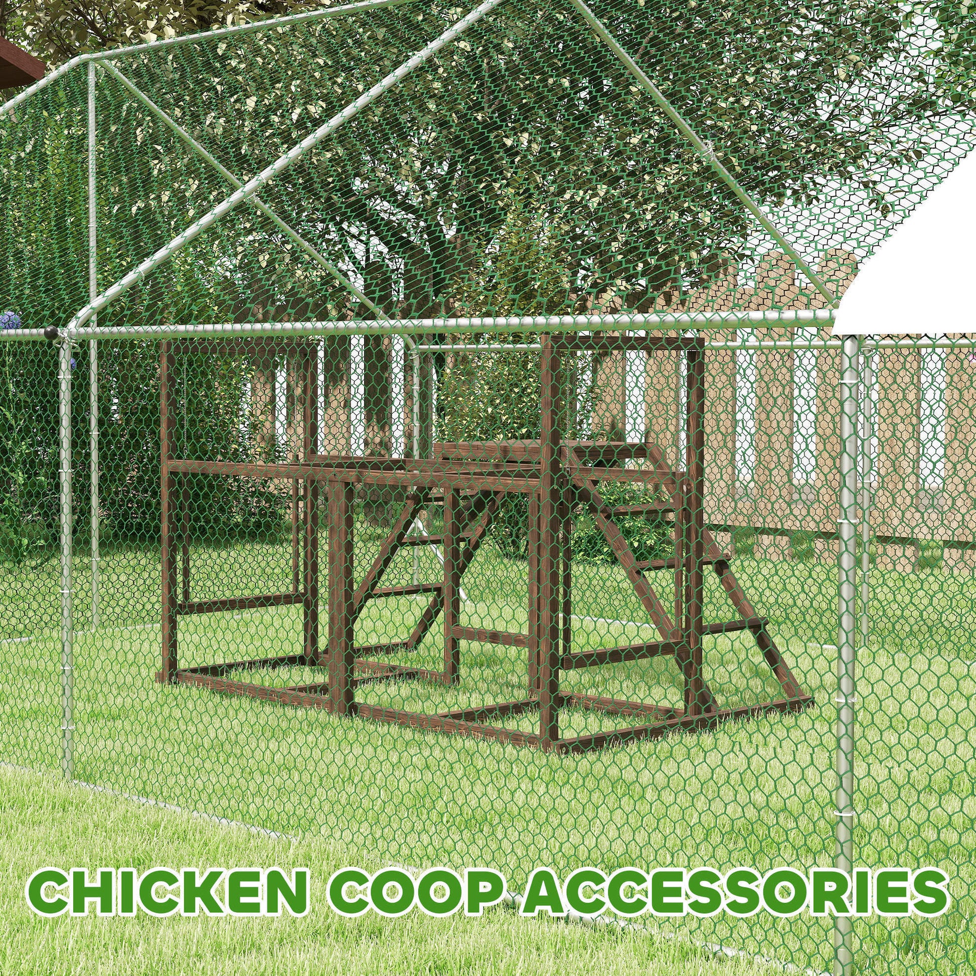 HKM-778835 Chicken Activity Play Set with Swings, Ladders, and Perches for Enhanced Exercise and Comfort, Coffee