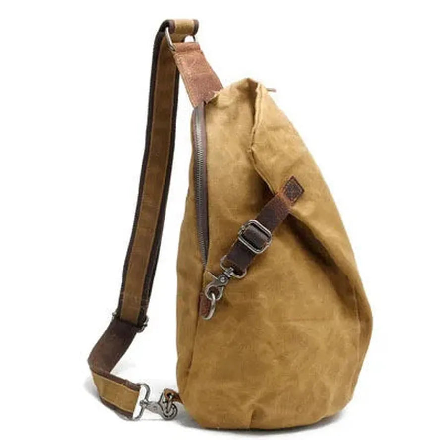 HKM-189523 Casual Vintage Batik Canvas Crossbody Chest Bag with Large Capacity