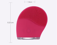 HKM-819411 Silica Gel Waterproof Face Cleaning Brush for Skin Care and Pore Cleansing, Rose Red
