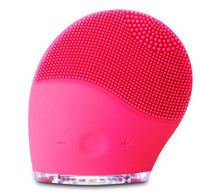 HKM-819411 Silica Gel Waterproof Face Cleaning Brush for Skin Care and Pore Cleansing, Rose Red