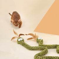 HKM-007059 Cat Teasing Stick with Feather, Long 140cm Pole for Interactive Play and Boredom Relief