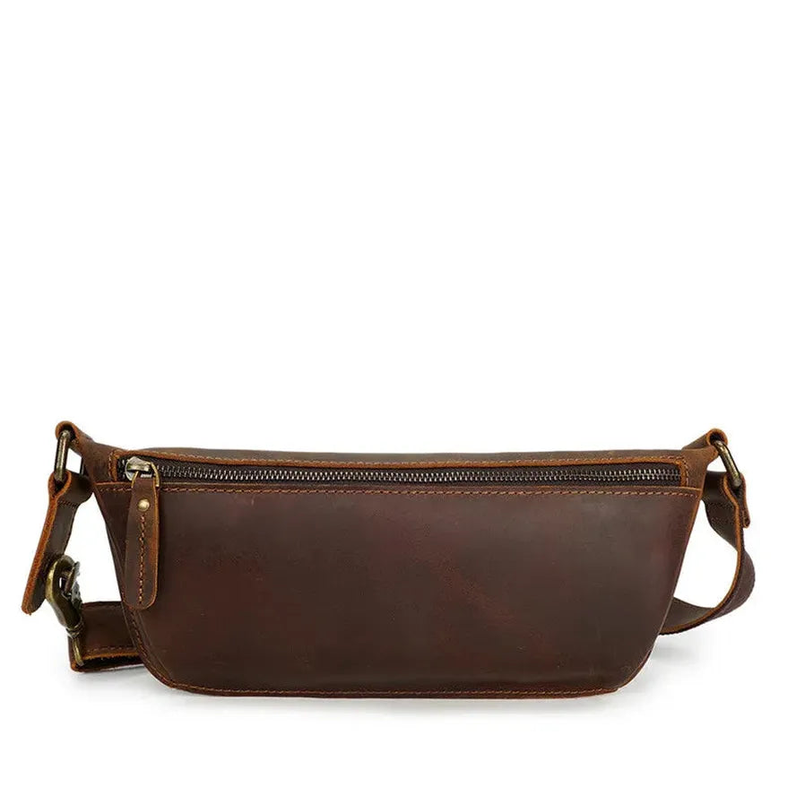HKM-943187 Vintage Leather Chest Bag for Men, Stylish Messenger Design