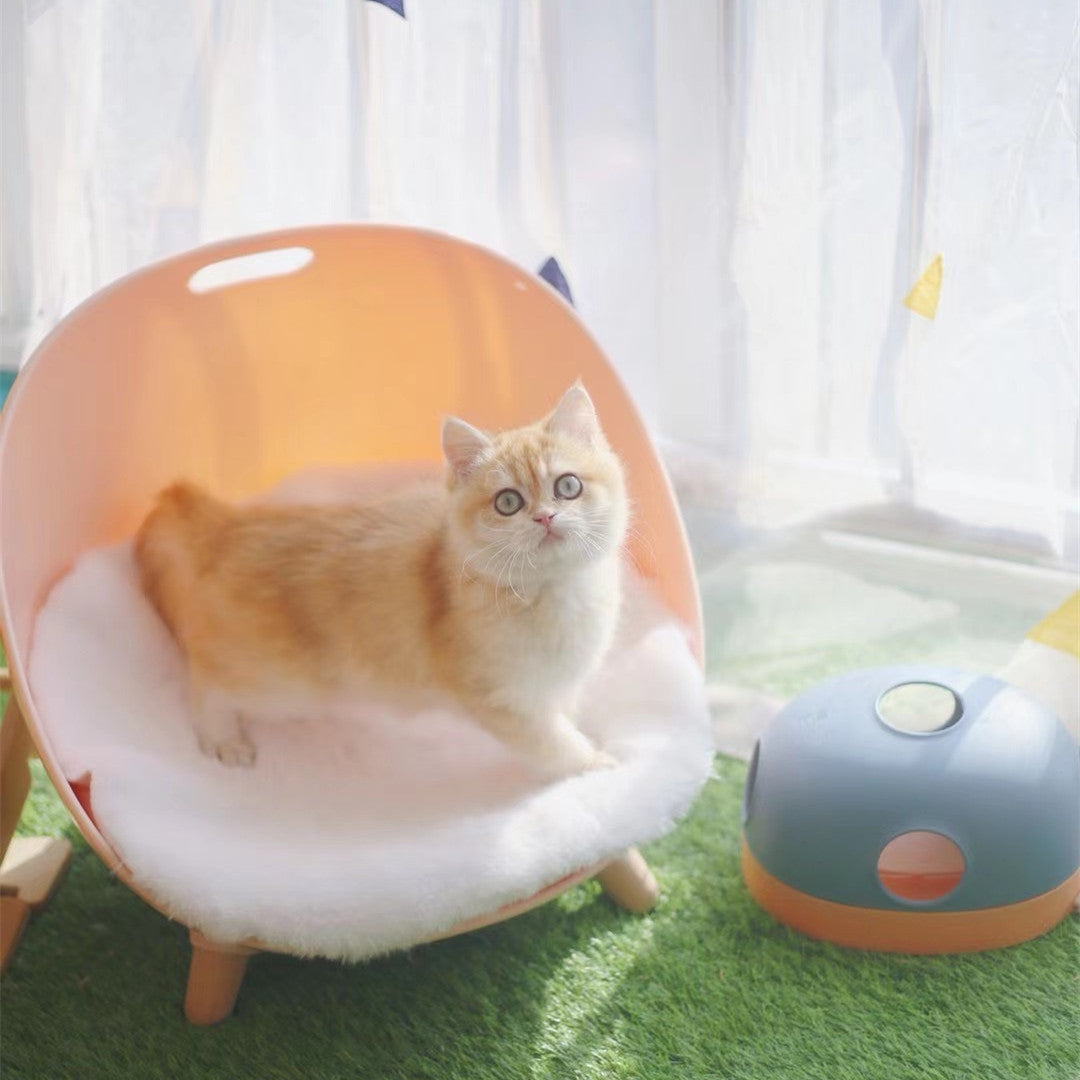 HKM-958163 Mochi Dong Dong Le Cat Turntable Toy - Interactive Activity Play for Cats in Pink, Blue, and Green