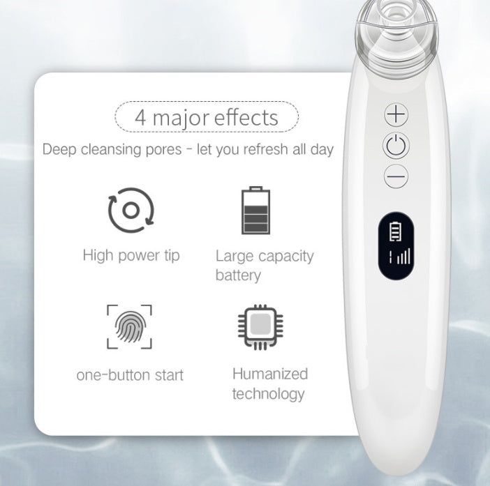 HKM-636947 Electric Blackhead Suction Device with 4 Suction Heads for Pore Cleansing and Acne Removal