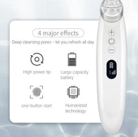 HKM-636947 Electric Blackhead Suction Device with 4 Suction Heads for Pore Cleansing and Acne Removal