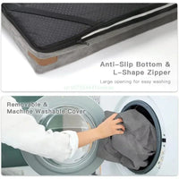 HKM-240211 Double-Sided Waterproof Dog Bed for Small to Medium Dogs - Bite-Resistant Leather with Removable Summer Crate Mat