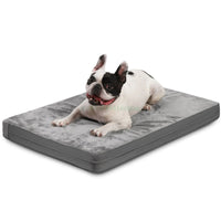 HKM-240211 Double-Sided Waterproof Dog Bed for Small to Medium Dogs - Bite-Resistant Leather with Removable Summer Crate Mat
