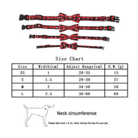 HKM-354195 Christmas Snowflake and Red Bow Adjustable Dog Collar - Terylene, Various Widths and Sizes Available