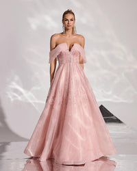 HKM-008403 Elegant Pink Evening Gown for Women - Stylish & Sophisticated Design