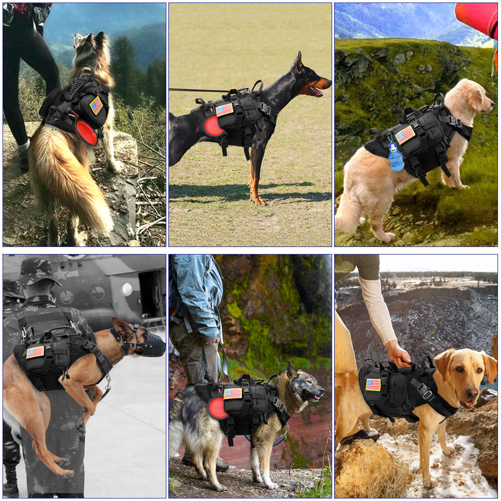 HKM-909267 Tactical Dog Outdoor Vest - Nylon, Water-Resistant, Padded - Available in Brown, Black, Green