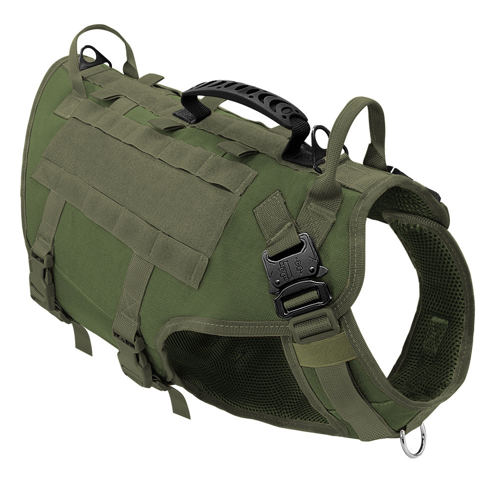 HKM-909267 Tactical Dog Outdoor Vest - Nylon, Water-Resistant, Padded - Available in Brown, Black, Green