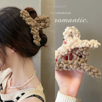 HKM-345171 Cozy Wool Hair Clip for Effortless Back Head Curls - 13cm Diameter