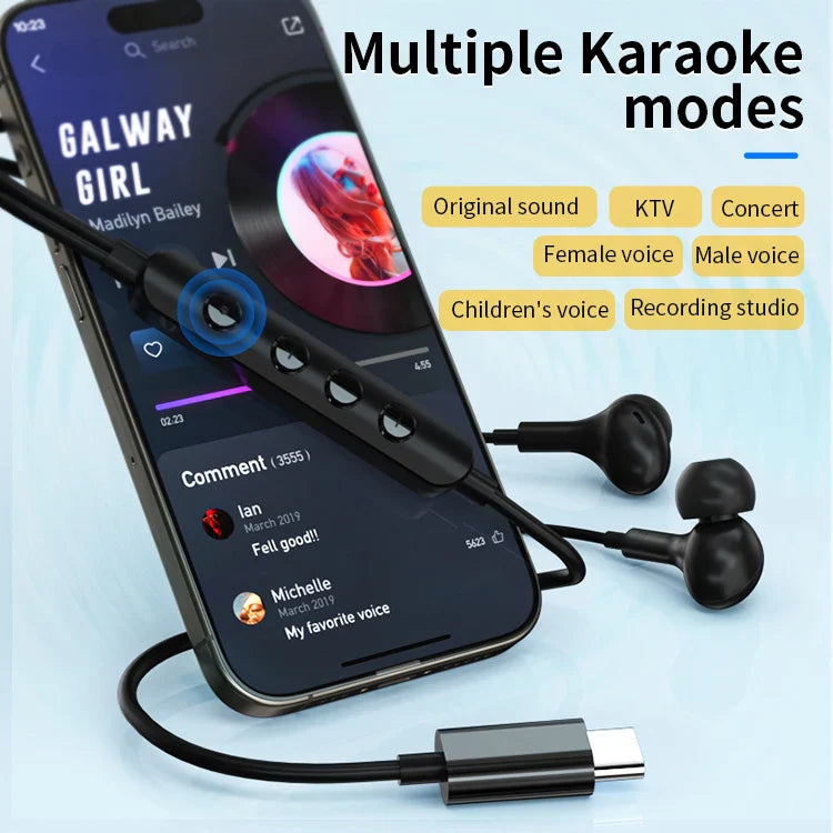 KTX-994195 Wired Metal Bass Gaming Headphones with Voice Changing and Recording Feature