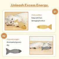HKM-643155 Catnip Fish Toys for Indoor Cats - 3-Piece Interactive Playset for Kittens and Cats