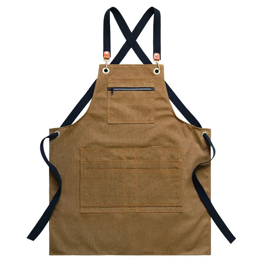 KTX-750035 Floral Canvas Apron for Outdoor, Gardening, and Barista Use