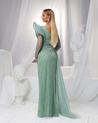 HKM-417427 Elegant Green Evening Gown for Ladies - Model EZ25151