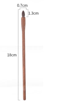 HKM-361619 Natural Wool Eyeshadow Brush Set - 5 Walnut Makeup Brushes for Delicate Eye Makeup