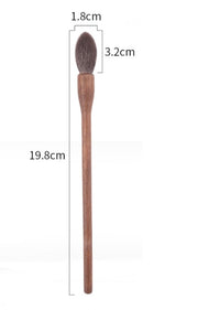 HKM-361619 Natural Wool Eyeshadow Brush Set - 5 Walnut Makeup Brushes for Delicate Eye Makeup