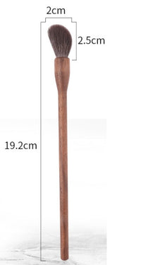HKM-361619 Natural Wool Eyeshadow Brush Set - 5 Walnut Makeup Brushes for Delicate Eye Makeup