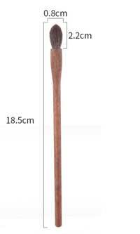 HKM-361619 Natural Wool Eyeshadow Brush Set - 5 Walnut Makeup Brushes for Delicate Eye Makeup