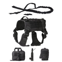 HKM-203027 Tactical Outdoor Dog Vest Suit with Leash, Kettle Bag, and Backpack - Available in Black, Khaki, Military Green, and Camouflage