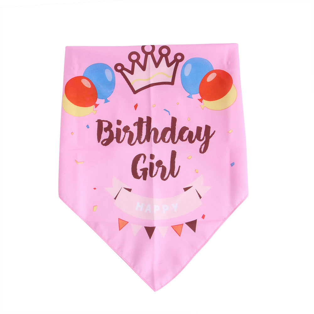 HKM-406419 Pet Birthday Triangle Scarf in Balloon and Ribbon Colors
