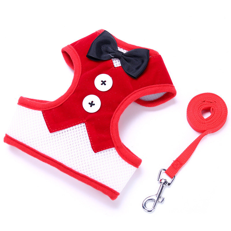 JMT-504906 Pet Dress with Adjustable Chest Strap and Bow Tie - Multiple Patterns Available