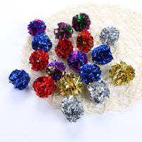HKM-429267 Colorful Cat and Dog Toy Balls - Mini Gnawing Balls for Playful Kittens and Puppies - 4cm Polyester Film Ball - Random Color Delivery