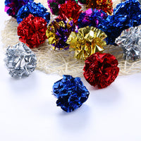 HKM-429267 Colorful Cat and Dog Toy Balls - Mini Gnawing Balls for Playful Kittens and Puppies - 4cm Polyester Film Ball - Random Color Delivery