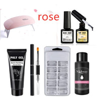 HKM-616275 Milky and Pink Polygel Nail Kit with Fast Crystal Extension Glue - 30ml, Lasts 45 Days