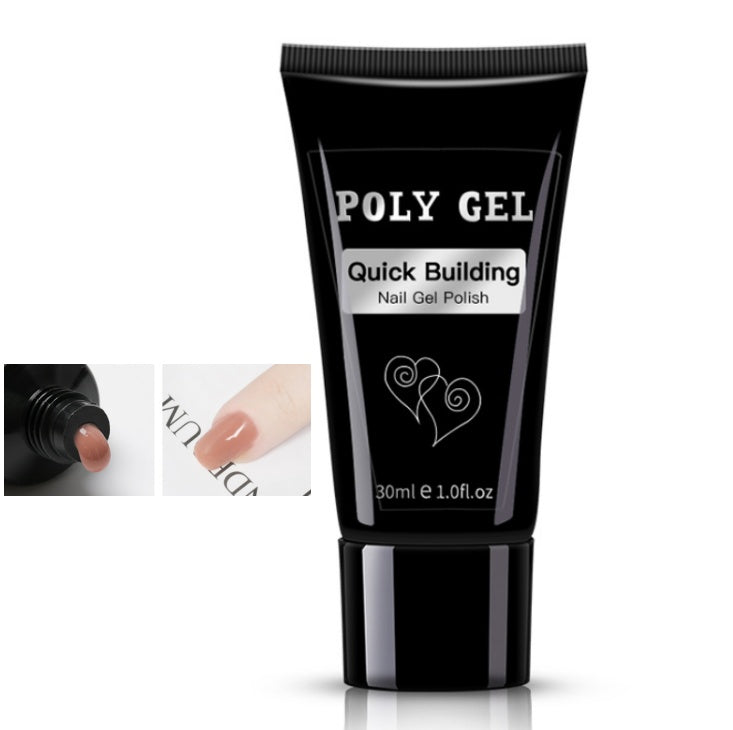 HKM-616275 Milky and Pink Polygel Nail Kit with Fast Crystal Extension Glue - 30ml, Lasts 45 Days