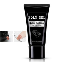 HKM-616275 Milky and Pink Polygel Nail Kit with Fast Crystal Extension Glue - 30ml, Lasts 45 Days