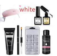 HKM-616275 Milky and Pink Polygel Nail Kit with Fast Crystal Extension Glue - 30ml, Lasts 45 Days