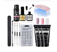 HKM-616275 Milky and Pink Polygel Nail Kit with Fast Crystal Extension Glue - 30ml, Lasts 45 Days