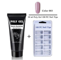HKM-616275 Milky and Pink Polygel Nail Kit with Fast Crystal Extension Glue - 30ml, Lasts 45 Days