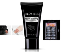HKM-616275 Milky and Pink Polygel Nail Kit with Fast Crystal Extension Glue - 30ml, Lasts 45 Days