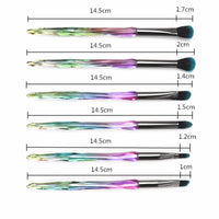 HKM-639571 Crystal Diamond Makeup Brush Set with Long Plastic Handles - 10 Nylon Brushes