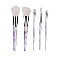 HKM-639571 Crystal Diamond Makeup Brush Set with Long Plastic Handles - 10 Nylon Brushes