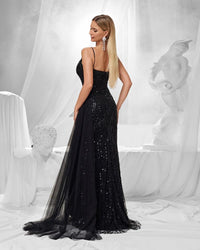 HKM-023059 Elegant Black Evening Dress - Model EZ25122 for Sophisticated Occasions