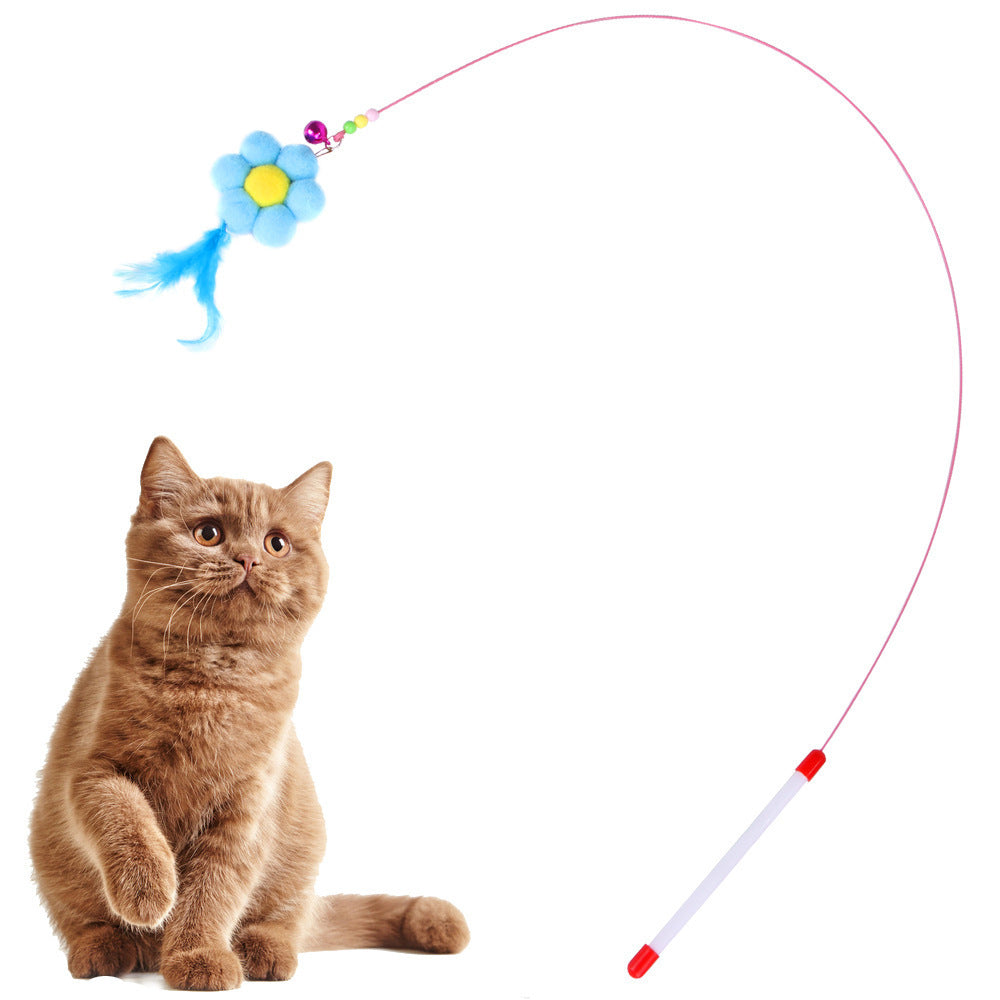 HKM-428115 Plush Cat Toy Set with Interactive Sticks and Mice for Engaging Playtime