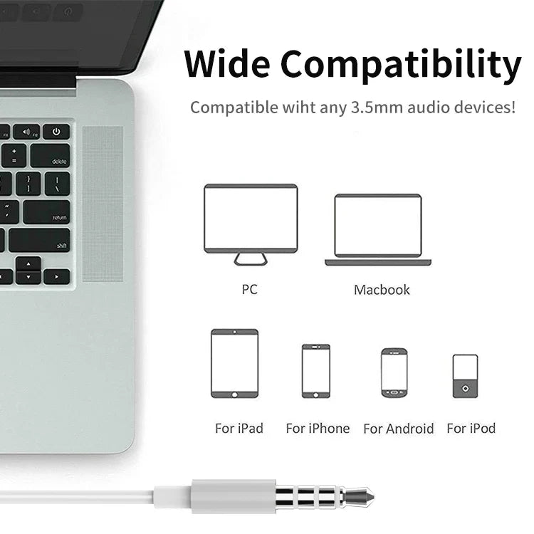 KTX-911699 Wired Stereo Earbuds with Microphone and Volume Control for 3.5mm Devices