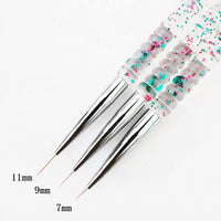 HKM-876115 Gel Nail Polish with Nail Brushes - 3 Piece Set for Artistic Nail Designs