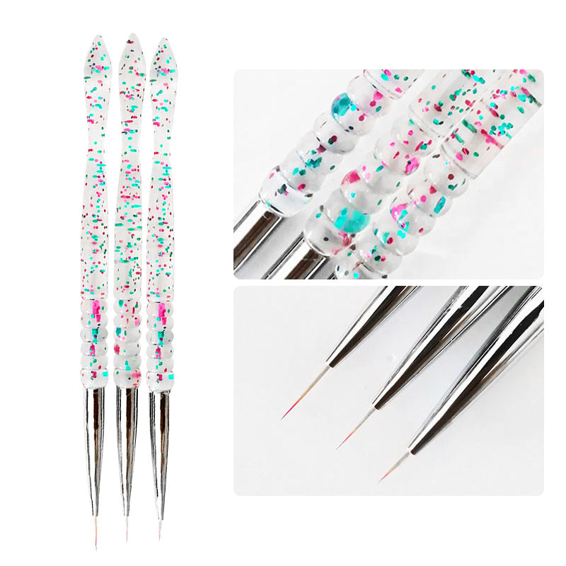 HKM-876115 Gel Nail Polish with Nail Brushes - 3 Piece Set for Artistic Nail Designs